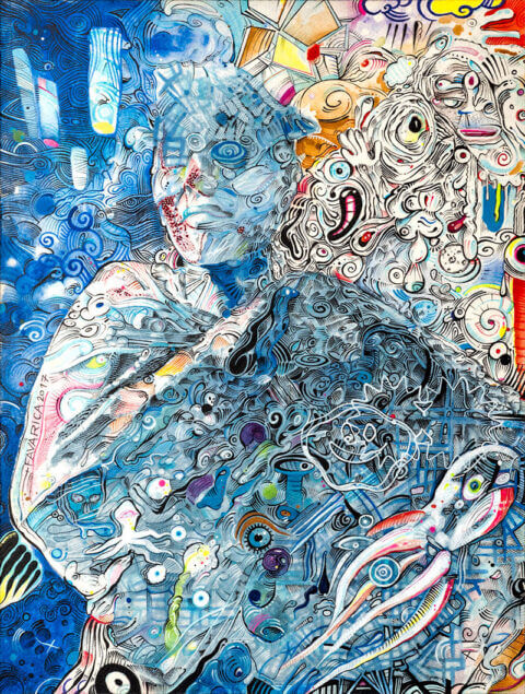 Dessin détaillé, œuvre graphique sur papier – Alecto