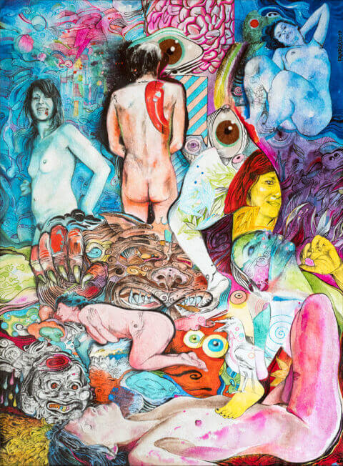 Encre à l'alcool, encre de Chine et aquarelle sur papier – Complications