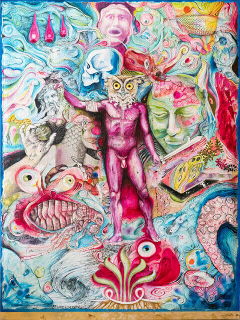 Encre, aquarelle et feuille d'or – Les Abysses