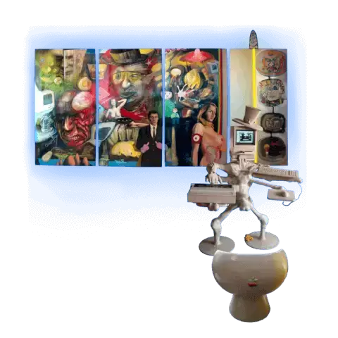 Sculpture, peinture, informatique vintage – Macmania 2000 – Installation