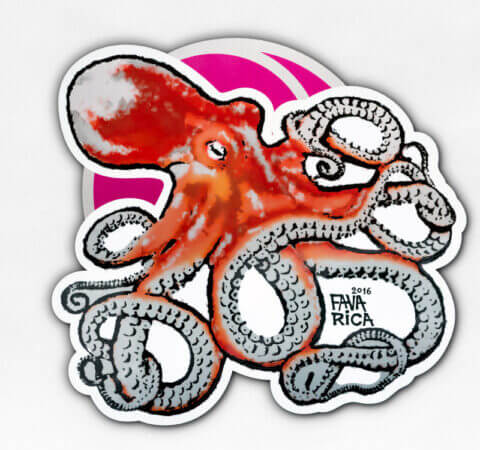 Création artistique digitale – Poulpe Magenta