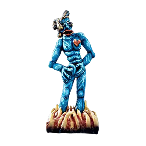 Mousse expansive et résine polychrome – Le Cœur au bûcher – Sculpture