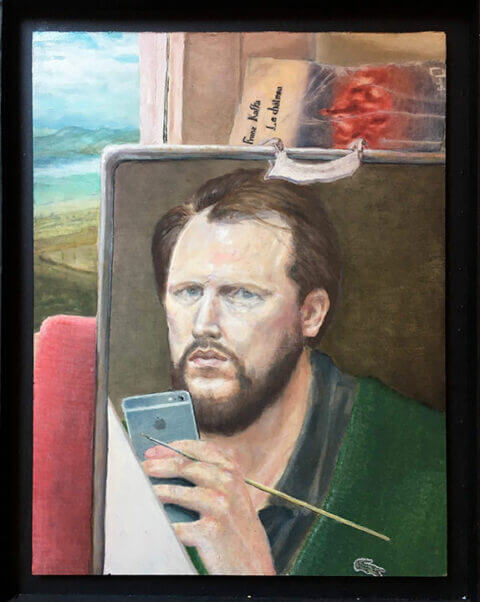 Mieszko Bavencoffe – Autoportrait à l'iPhone – 2017 – 40 × 60 × 5 cm