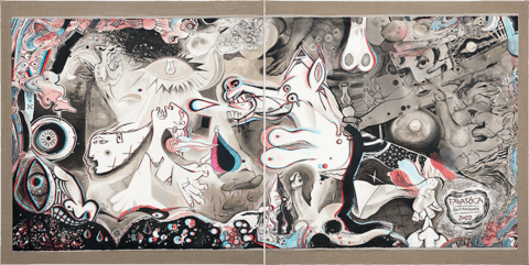 Samuel Favarica – Guerniquée – 2022 – 130 × 260 cm (deux formats de 130 × 130 cm)