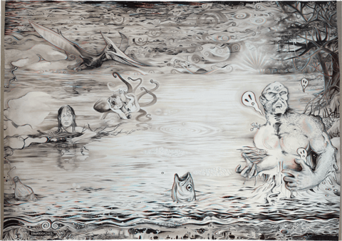 Samuel Favarica – La Créature du marais – 2022 – 114 × 162 cm